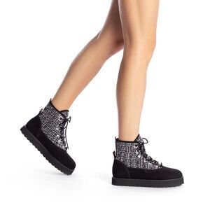 Stylish Black and White Winter Boots